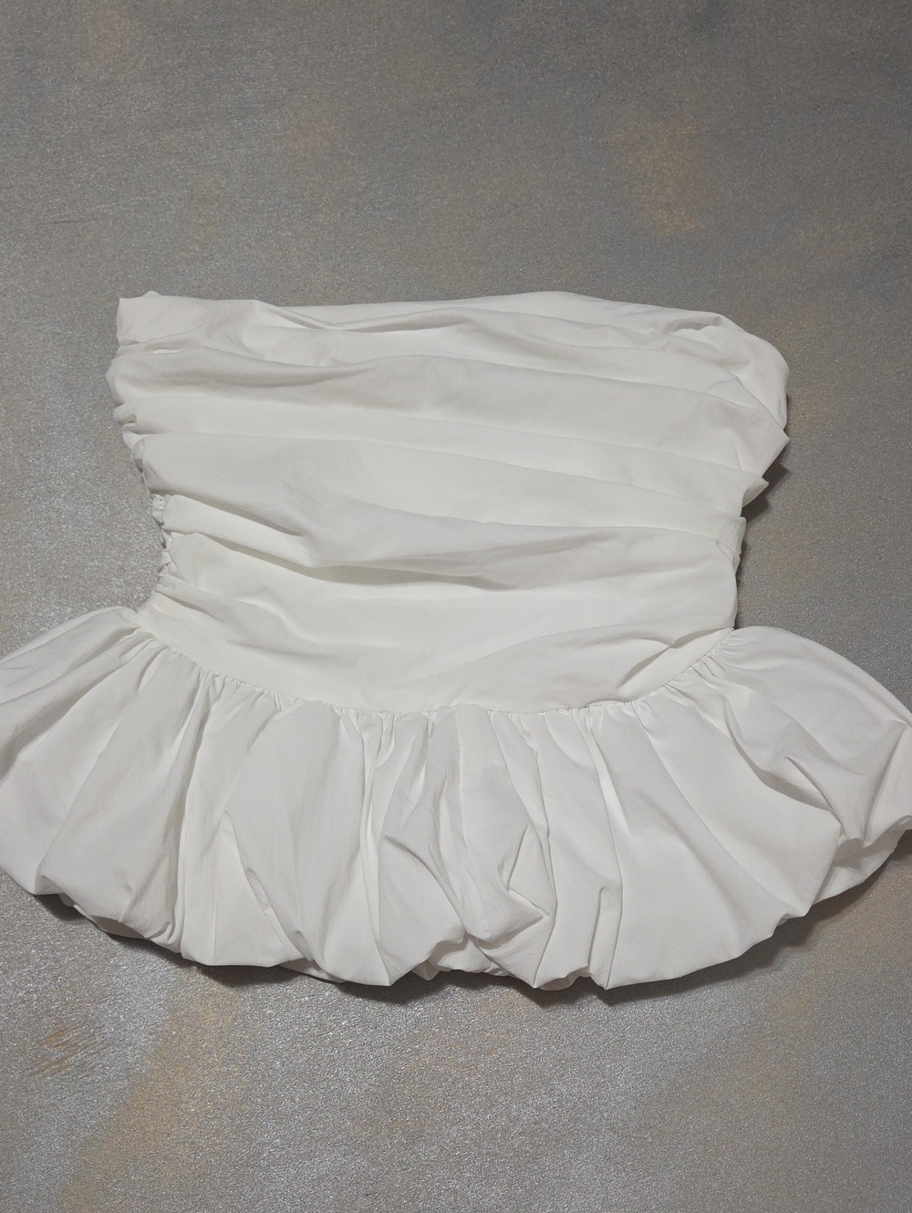 Anthropologie White Strapless Peplum Top